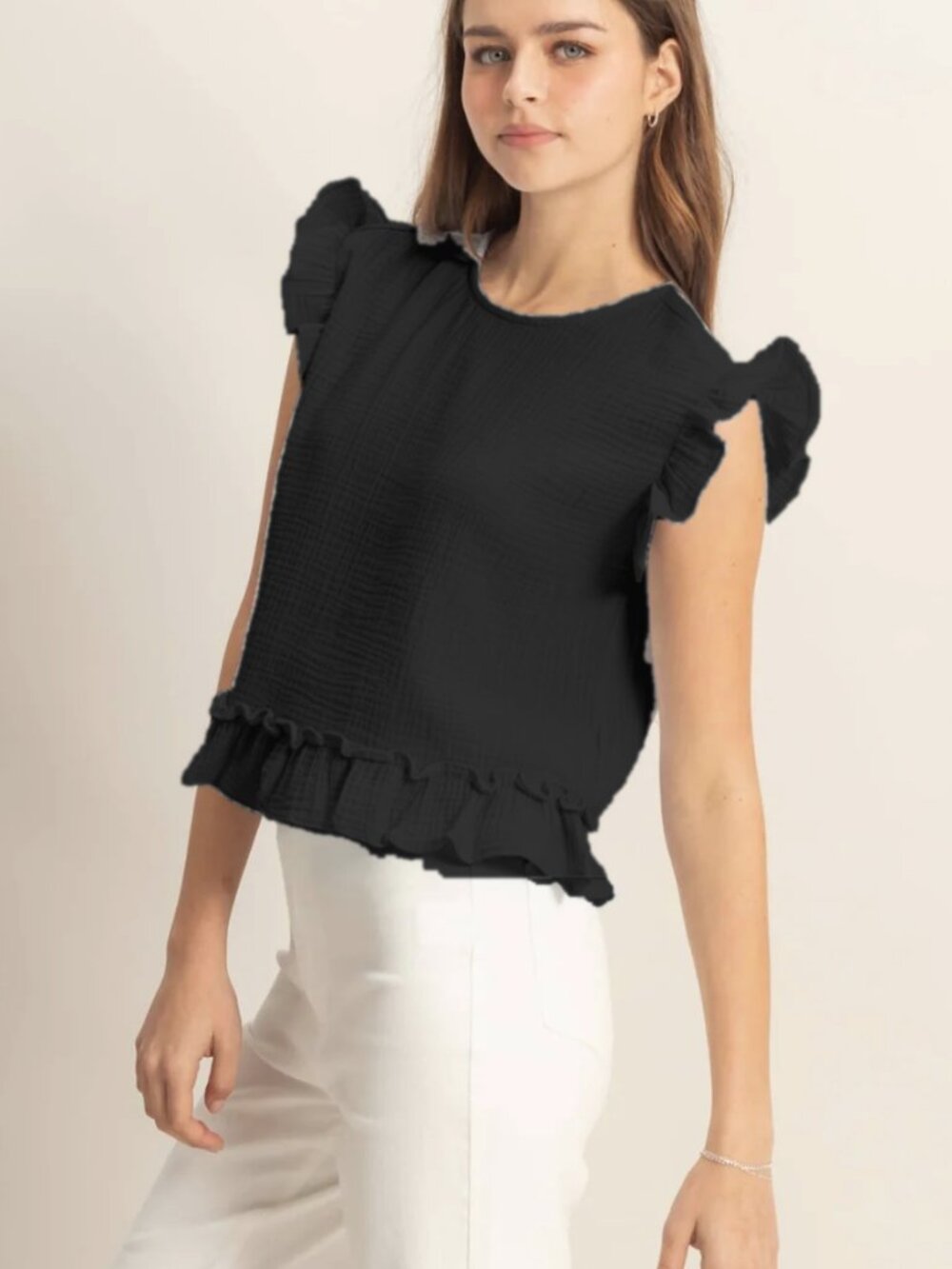 Hyfve Gauze Flirty Blouse Black